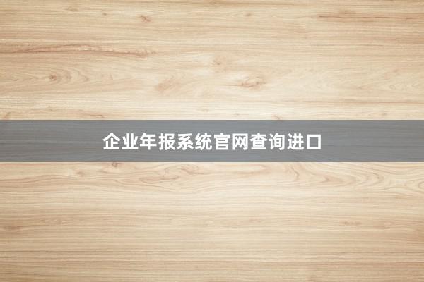 企业年报系统官网查询进口